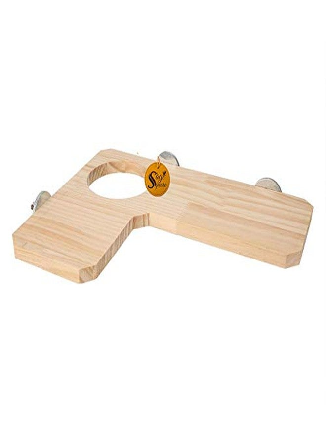 Sage Square Natural Wood Platform Toy Cage Accessory Ideal for Birds, Hamsters, Mice, Rabbit, Guinea Pig - Image 4